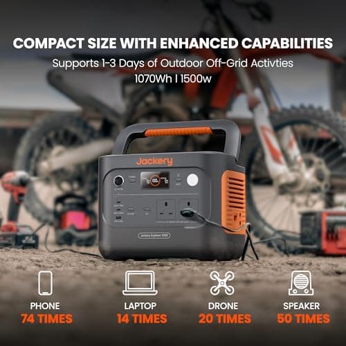 Jackery Explorer 1000 v2, 1500W 1070Wh LiFePO4 Portable Power Station — view 2