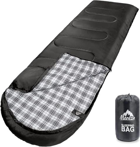 MEREZA Sleeping Bags XL for Mens Large Wide Sleeping Bag for Camping Big and Tall Sleeping Bags for Women Adults Warm with Compression Sack Cold Weather & Warm (GRAPHITE BLACK)