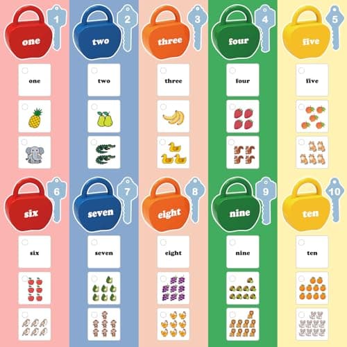 YYDeek 5 Set Locks and Key Toys for 2 3 4 Year Old Boy and Girls, Number Counting Blocks Travel Toys for Toddlers on Plane, Montessori Cuase and Effect Preschool Learning Activities — view 3