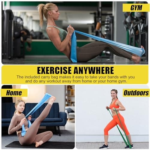 Resistance Exercise Band Kit - 4 Pack Resistance Bands for Women or Men,Physiotherapy Recovery Fitness Band for Mobility Strength & Rehab Premium Quality — view 5