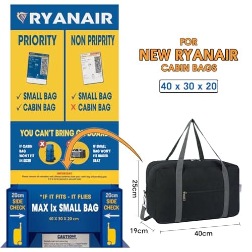 Narwey Ryanair Cabin Bags 40x30x20 Underseat Foldable Travel Duffel Bag — view 2