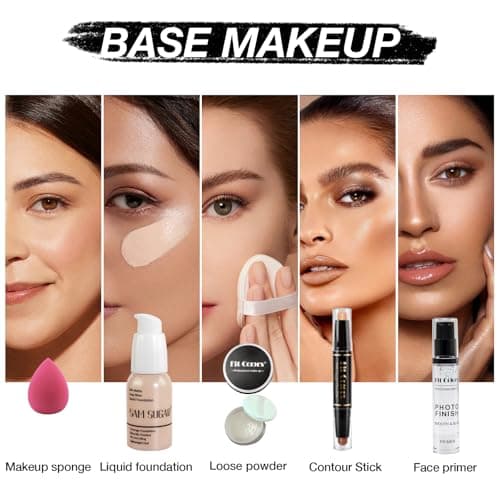 Proamate All in one Makeup Set, Cosmetic Make Up Starter Kit With Storage Bag Portable Travel Make Up Palette Eyeshadow Foundation Lip Gloss Makeup Gift Set for Teenage & Adults(Kit A001) — view 3
