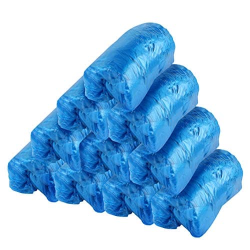 200pcs Shoe Covers Disposable Overshoes Carpet Shoe Protectors Shoe Covers Protection Plastic Overshoes Waterproof for Indoor Outdoor, Protects Carpets Floors