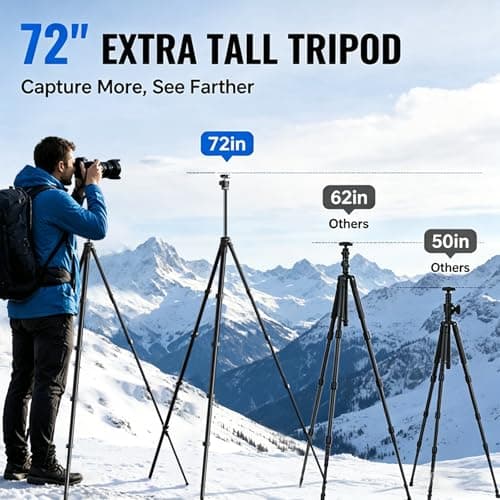 Lightweight 72 Inch Tripod with Wireless Remote for Outdoor & Travel — view 5