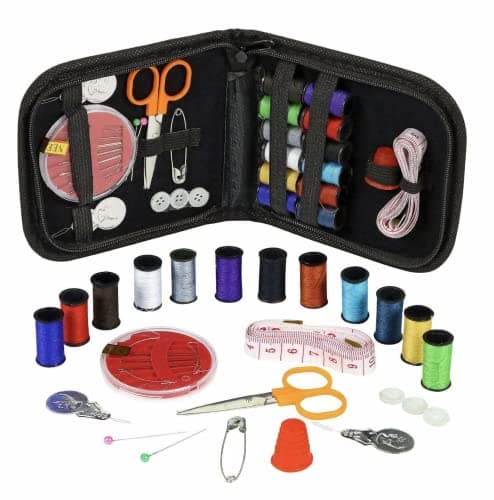 Prima Travel Sewing Kit - Case, Assorted Colours Cotton Reels, Tape Measure, Thimble, Scissors, Needles, Needle Holder, Threader, Large Safety Pin, Buttons — view 3