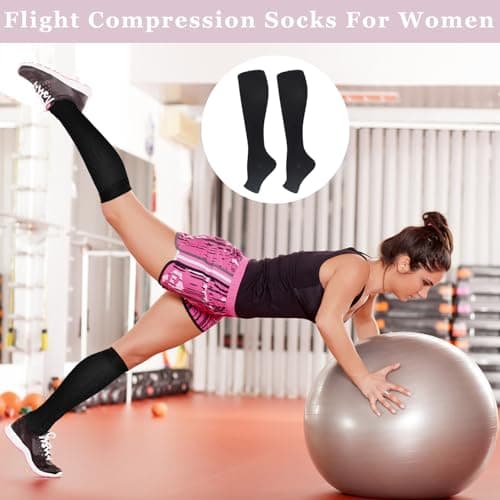 KEYRI 3 Pairs Flight Compression Socks, Toeless Support Socks Open Toe — view 5
