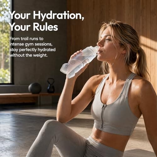 Waoferfio Leakproof Collapsible Water Bottle, 500ml Soft Flask for Running & Hiking, Bpa-Free Tpu Foldable Hydration Flask with Quick Flip Cap, Easy-Clean Wide Mouth, For Cycling, Gym, Travel — view 6
