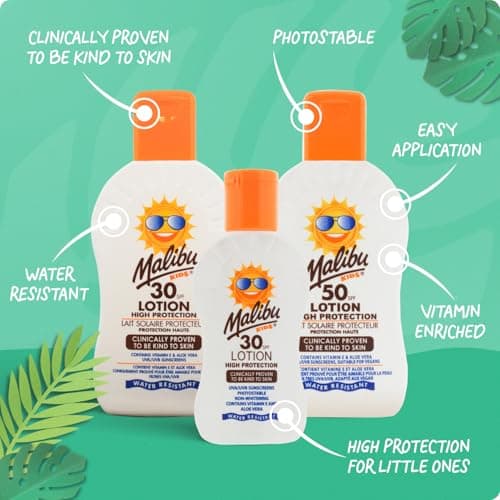 Malibu Kids SPF 50 Sun Lotion, Moisturising Kids Sunscreen for Body, High Protection Sun Cream for Children, Water Resistant, 100ml (Pack of 2) — view 6