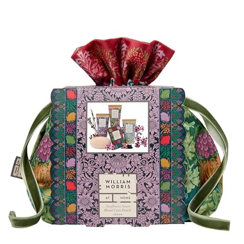 William Morris At Home Hand Creams x3 30ml, Guest Soap 50g, Velvet Pouch