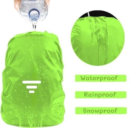 SHOCHX Waterproof Backpack Rain Cover with Three Reflective Strap, 1 Adjustable Anti Slip Cross Buckle Strap for Anti-Dust and Anti-Theft, Rainproof Snowproof, M for 26-40L Backpack, Green — view 2