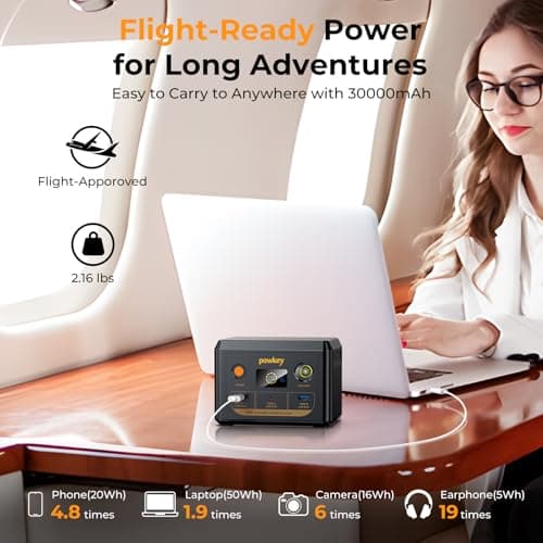 Powkey Power bank 96Wh/30000mAh PD100W with Wireless Camping — view 5