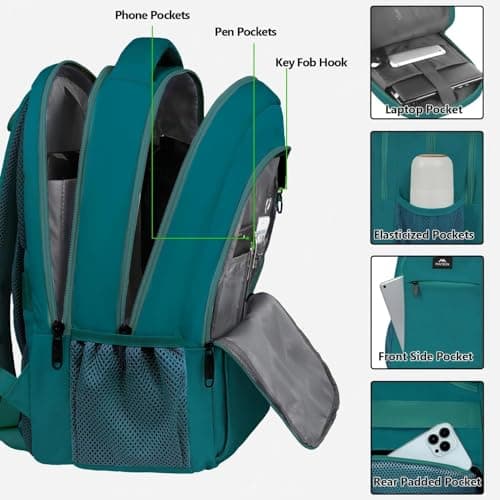 MATEIN Travel Laptop Backpack, Work Bag Lightweight Laptop Bag, 15.6 Inch — view 4