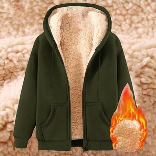 Fleece Bed Jacket Teddy Fleece Jacket Zip Up Hoodies for Women UK — view 3