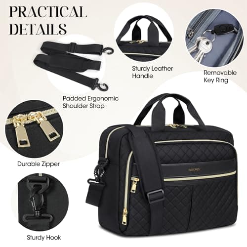 IGOLUMON Laptop Bags for Women 17.3 Inch Work Bags for Women Messenger Bag — view 6