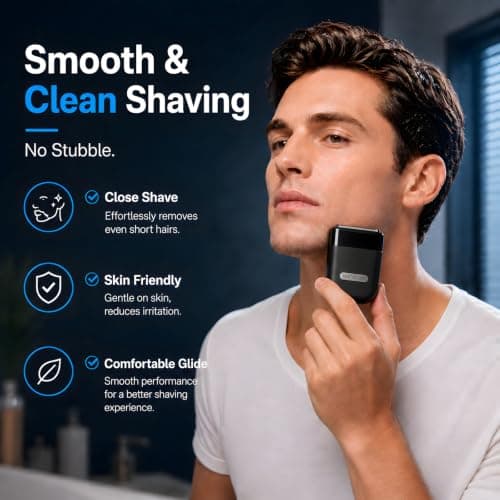 Shavers for Men, Foil Shaver with 3 Floating Blades, Electric Men's Razor with 8,000 RPM Motor, IPX7 Waterproof for Wet & Dry Use, Cordless Beard Trimmer with Travel Lock, USB-C — view 3