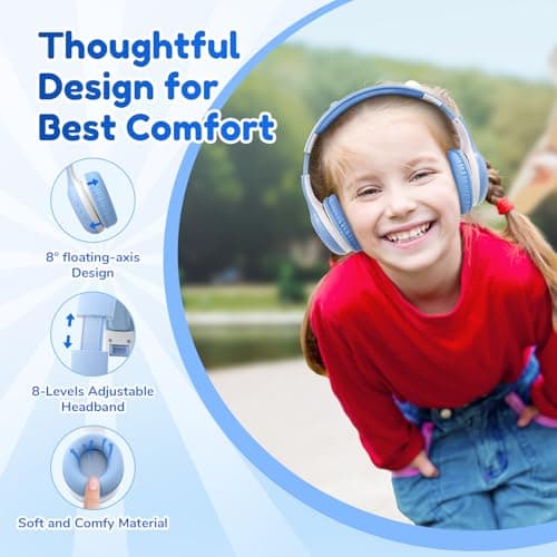 EarFun K2 Kids Headphones Wireless with Mic 45H Playtime, Volume Limit — view 4