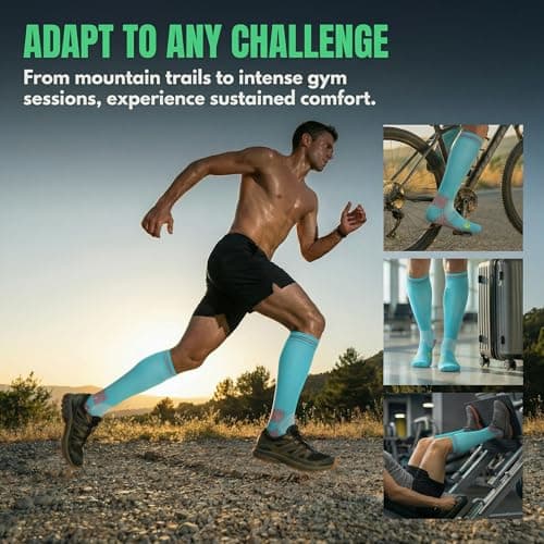 Compression Socks 20-30 mmHg,With Plus Size(S/M-7XL),Best for Men & Women Athletics, Running, Flight Travel, Support — view 2