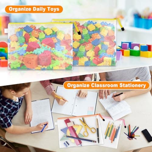 FOSHISY 6 Pack A4 Plastic Zip Wallets, Plastic Zip File Folders, 6 Colors — view 6