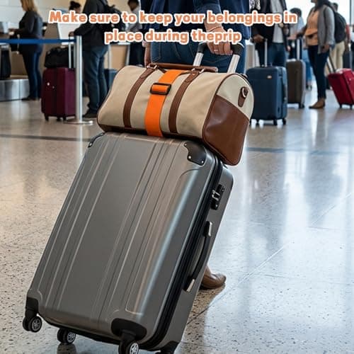 4-Piece Luggage Straps, Luggage Connector Straps Set with Blue and Orange, Secure Additional Luggage During Transit, Durable Elastic Design For Travelers And Business Professionals — view 5