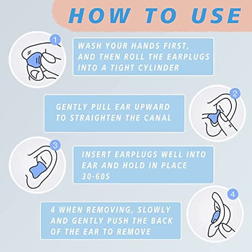 EXGOX 14 Pairs Silicone Ear Plugs for Sleeping Noise Cancelling Reusable Moldable Wax Earplugs for Swimming, Work, Airplane, SNR27dB(Blue, Orange) — view 3