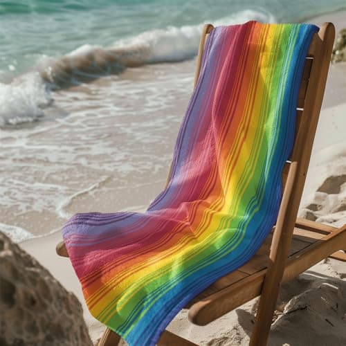 Adore 2 Pack Microfibre Beach Towels 70x140cm - Summertime Palms & Stripes — view 6