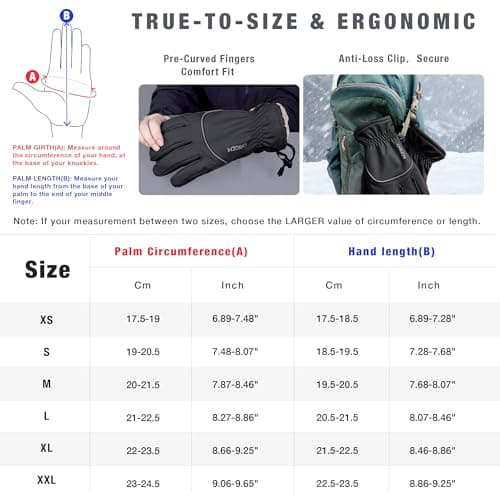 Origem Thermal Winter Ski Gloves Unisex, 3M Thinsulate Waterproof for Skiing — view 6