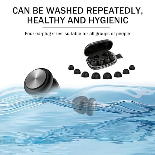 Ear Plugs for Sleep, 45dB Noise Reduction, Reusable Ultra Soft Silicone Hearing Protection earplugs for Side Sleepers, Social, Work, Focus & Noise Sensitivity, 8 Ear Tips (XS, S, M, L) — view 6