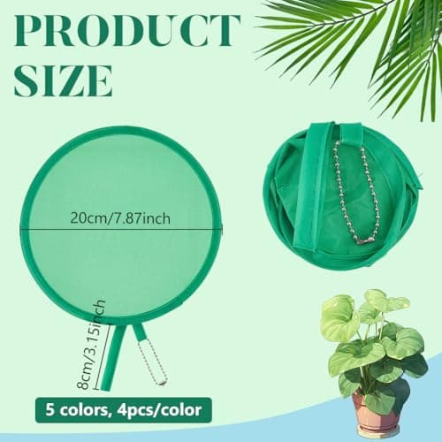 BENECREAT 20 Pack Foldable Hand Fans, 9.41 Inch/ 23.9cm Portable Folding Fans with 5 Mixed Colors, Polyester Handheld Cooling Fans for Outdoor Events Travel and Summer Activities — view 2