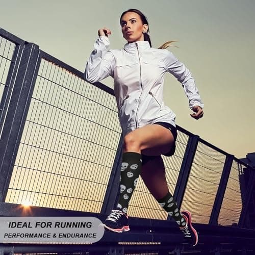 DRESHOW 4 Pairs Compression Socks for Women&Men Circulation Best Support for Athletic Running Cycling Travel — view 2