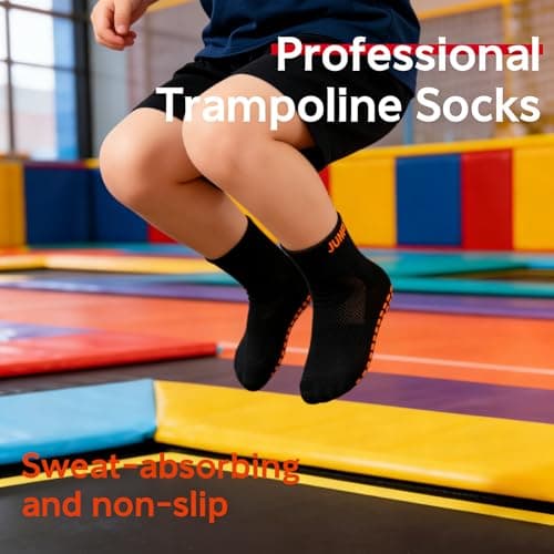 CubePlug Non-Slip Toddler Socks for Boys and Girls – Anti-Skid Grip Ankle Socks with Sticky Bottom for Kids Ages 1-10, Soft & Comfortable Everyday Socks [spo] (Orange S (3-5 years)) — view 3