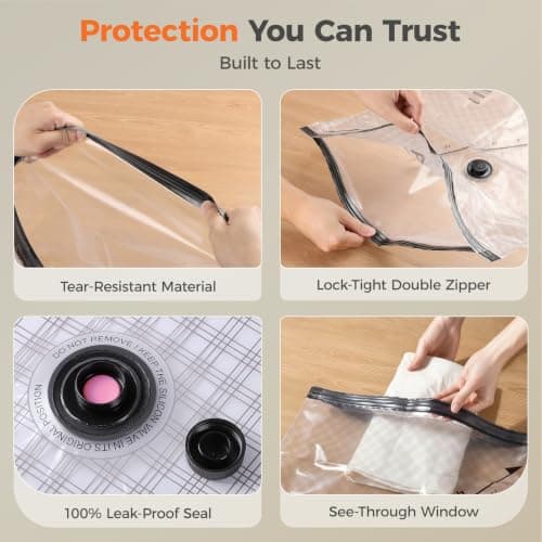 Innsky 9-Pack Vacuum Storage Bags with Rechargeable Pump, 3 Sizes — view 6
