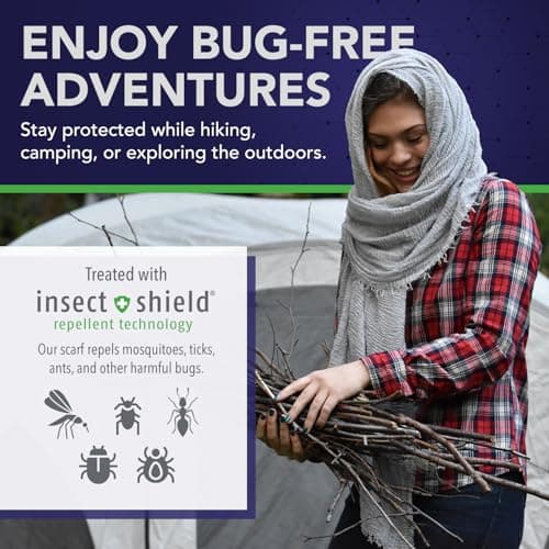 Chloe & Lex Insect Shield Technology Lightweight Scarf - Insect Repellent Clothing for Women, Teal, One Size — view 2
