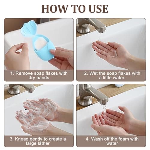 WOLMIK 2 Boxes (100 Pcs) Travel Soap Sheets Portable Soap Flakes Box Backpacking Essentials Disposable Travel Wash Hand Foaming Soap On The Go Camping Accessories Hiking Cleaning Products — view 6