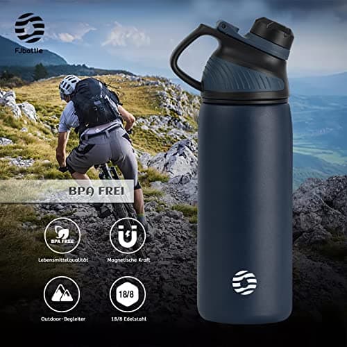 FJbottle Stainless Steel Sports Water Bottle with Magnetic Lid 1 L, 800 ml, 600 ml,Suitable for Carbonated Drinks Bicycle Water Bottle Thermal for School, Fitness — view 5
