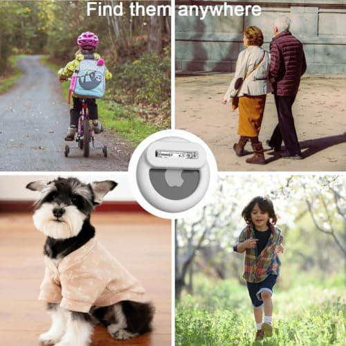 Alsukeay 4 Pack Holder for AirTag Kids Hidden Silicone Case Cover with Safety Pins for Children Elderly Pets Backpack Luggage (4 Colors) (Black/Blue/White/Purple) — view 5