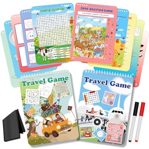 Elfew 2 Pack Travel Games for Kids, Plane Activities for Kids Ages 3 Years+
