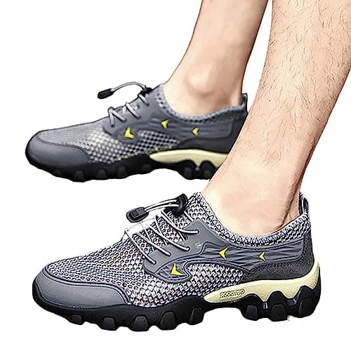 Mens Breathable Slip On Sandals Mens Trekking Shoes Breathable Climbing Trainers Comfortable Working Sneakers Outdoor Sport Sneakers Quick Dry Camping Footwear Travel Shoe Anti Slip Walking Trainers — view 2