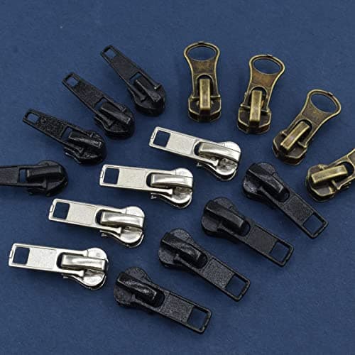 24 Pcs #5#7 Zipper Sliders Replacement Zipper Pull Repair Kit Includes top and Bottom stoppers for Clothing Bags Purses Luggage Metal Plastic Nylon Coil Jacket Zippers Supplies — view 6