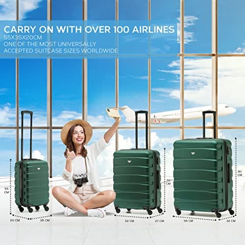 Flight Knight Lightweight 4 Wheel ABS Hard Case Medium Suitcase Approved for Over 100 Airlines Including easyJet, British Airways, Ryanair, Jet2, Emirates & Many More - Check-in Medium Size 25" — view 2