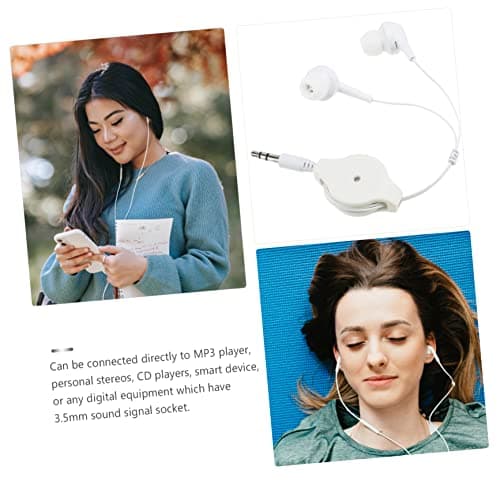 jojofuny Retractable Wired Earbuds for Music Devices Compact Ear Headphones Plug for Gym Use and Portable Travel — view 6
