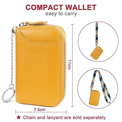 GADIEMKENSD Credit Card Holder RFID Sleeves Wallets Thin Carteras para Mujer Boho Tarjeteros De Mujer Mini Purse for Travel Card Cases & Money Organizers Cash Envelope Wallet for Womens Gift Yellow — view 3