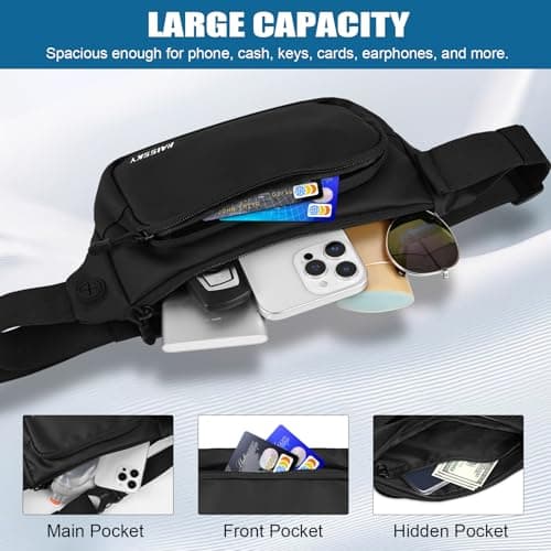 HAISSKY Running Belt Bum Bag, Water-Resistant Waist Pack Adjustable Fit — view 4