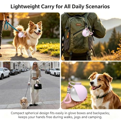 2-in-1 Portable Dog Water Bottle 285ml, Stainless Steel Pet Water Dispenser — view 4
