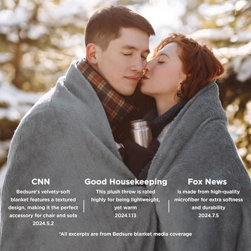 Bedsure Fleece Throw Blanket for Sofa - Flannel, Silver Grey, 130x150 cm — view 4