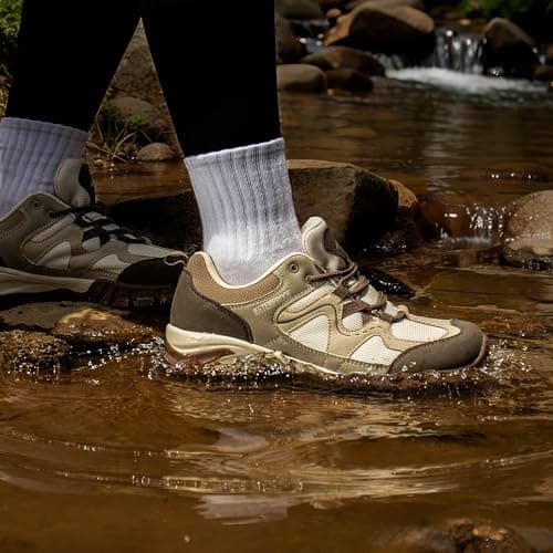 CC-Los Women's Waterproof Outdoor Walking Shoes Non-Slip Lightweight Hiking Beige Size 4.5 — view 3