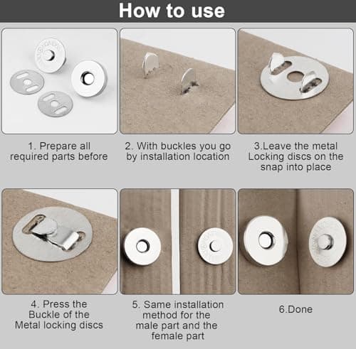 REJOECE 40 Sets Magnetic Buttons,18mm Magnetic Bag Fasteners — view 5