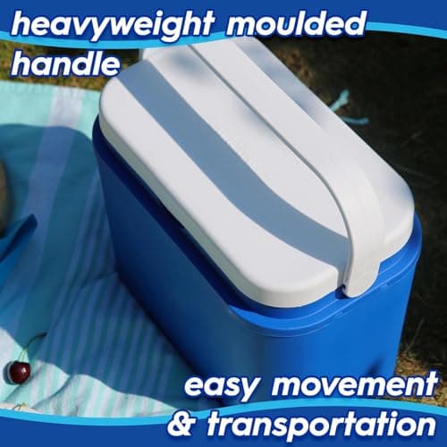 Harbour Housewares 30L Cool Box – Blue Large Insulated Portable Cooler, Camping Ice Chest for Picnic, Beach, Travel, Road Trips, Festivals & Outdoor Food & Drink Storage — view 3