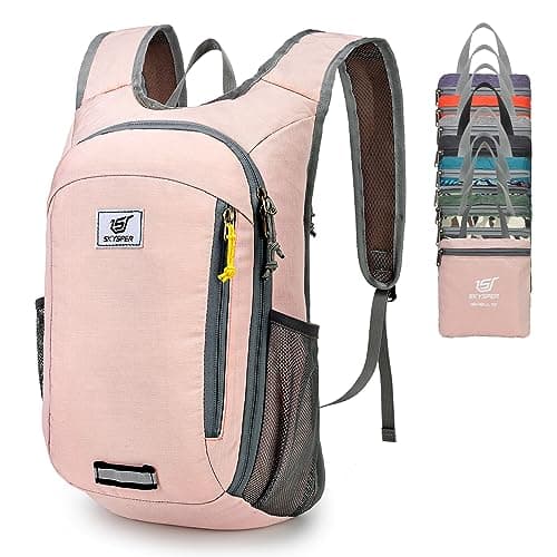 SKYSPER Small Daypack 10L Hiking Backpack Packable Lightweight Travel Day Pack for Women Men(Pink)