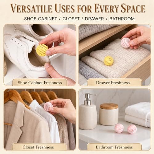 12PCS Shoe Deodorizer Balls Long-Lasting Odour Eliminator with Botanical Freshness - Compact Spherical Design for Shoes, Trainers, Wardrobes, Cars & Lockers, Effective Smell Remover & Air — view 4