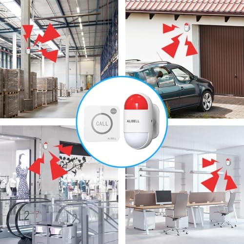 ALIBELL Panic Alarm System Remote Siren Kit (Battery & Plug-in Power Use) — view 3